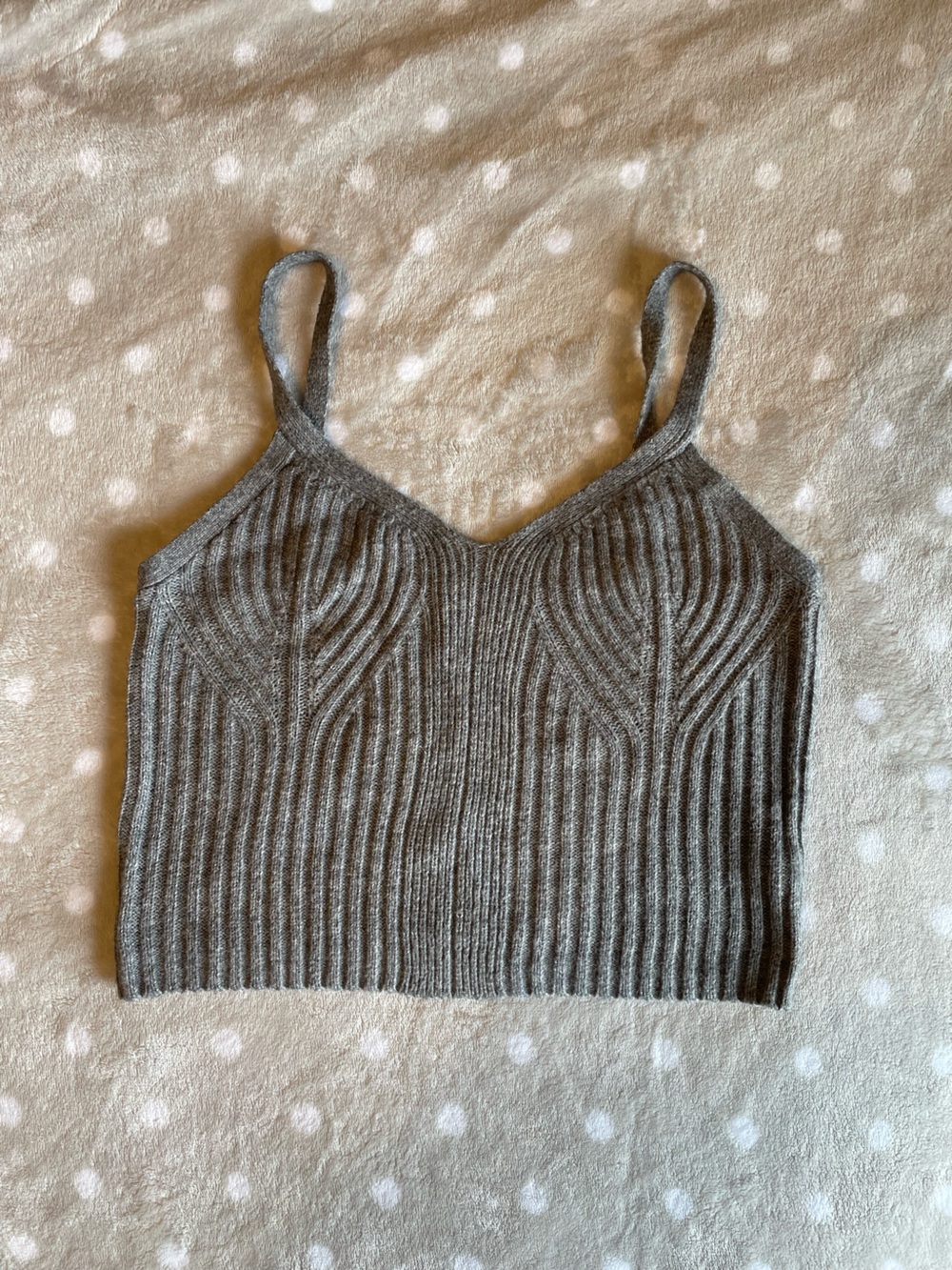 Auden Ribbed Knit Cropped Cami - Gray